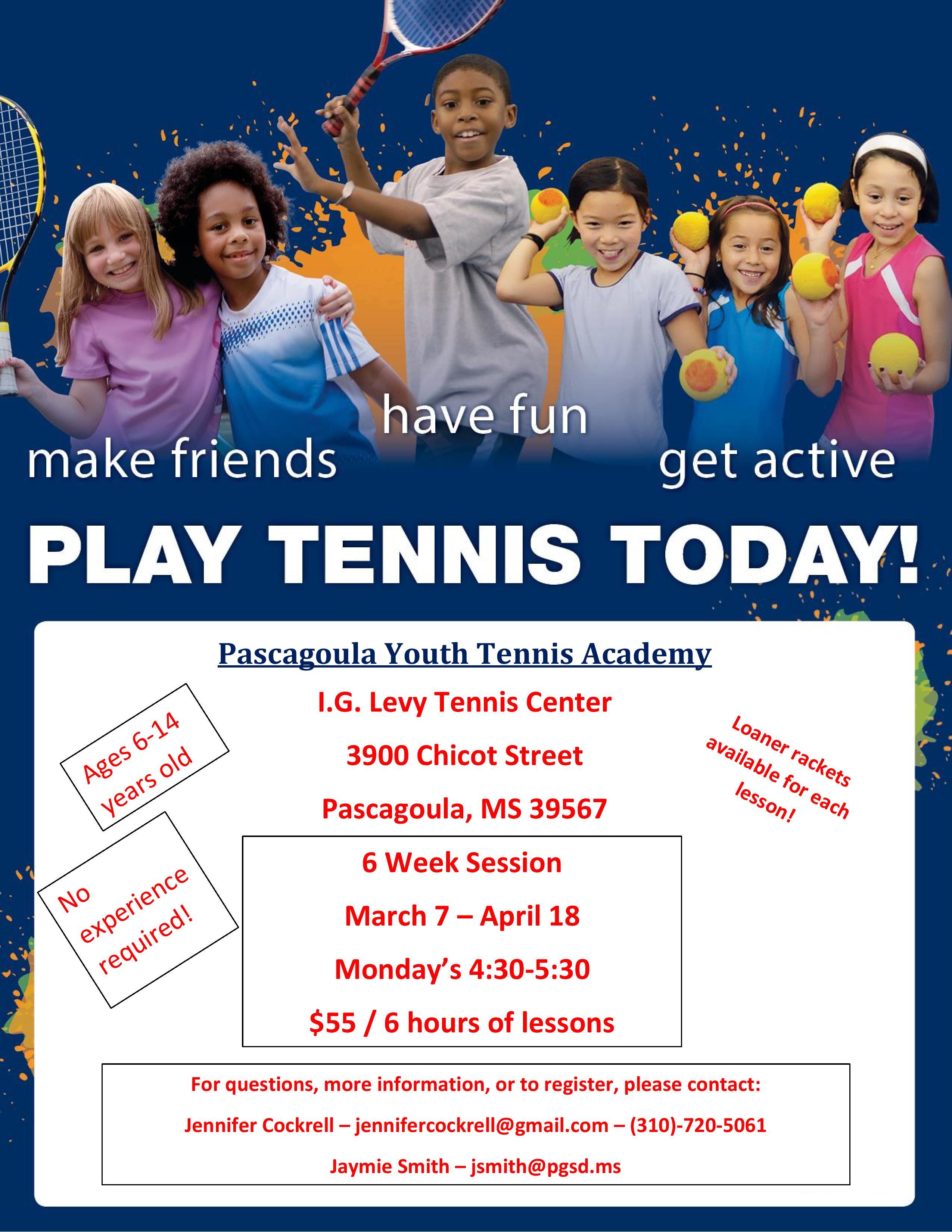 Pascagoula Youth Tennis Flyer